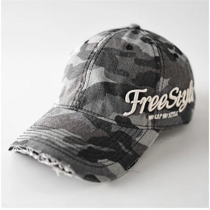 Vintage Washed Cotton Denim Unisex Baseball Cap