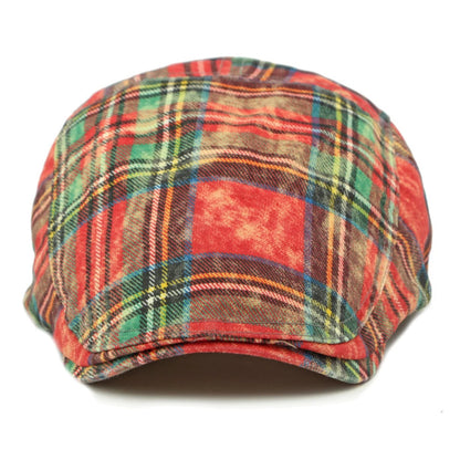 Men Women Vintage Plaid Artist Painter Beret Hat