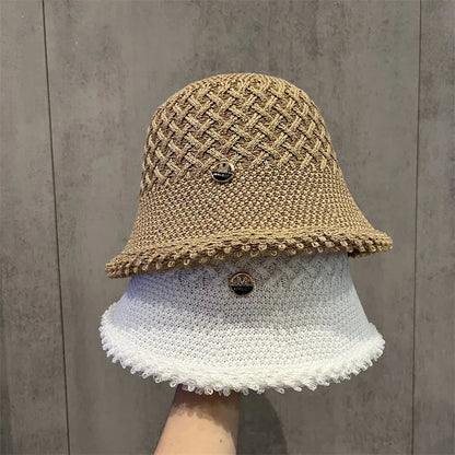 Japanese Minimalist Fisherman Hat Women's New Hollow Basin Hat