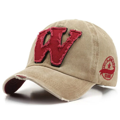 Women Men's Baseball Caps Letters W Embroidery Snapback Hip Hop Hat