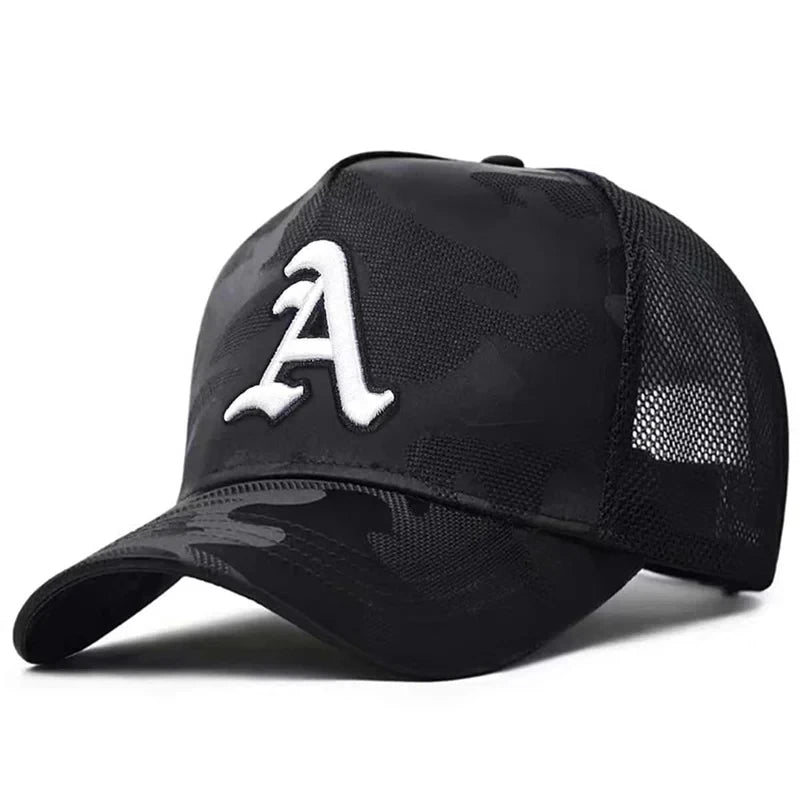 Unisex Gothic Letter A Embroidery Embroidery Baseball Net Caps