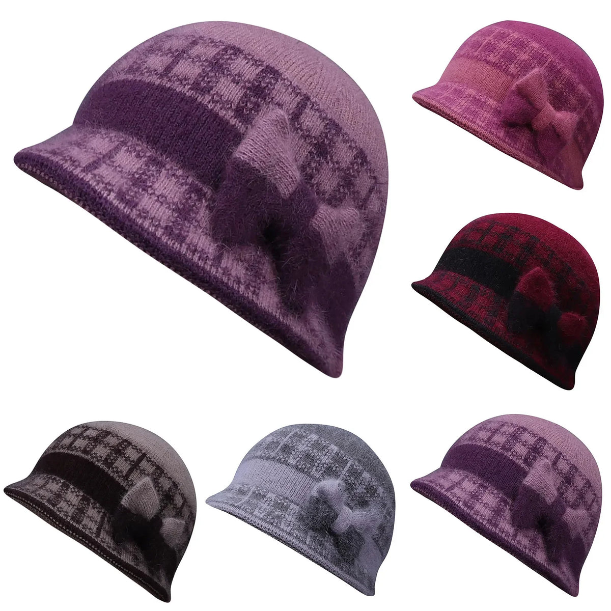 Elderly Women Plush Thick Warm Hair Cap