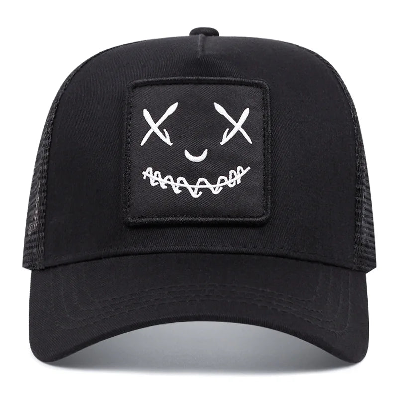 Men Women Smile Face Embroidery Baseball Caps