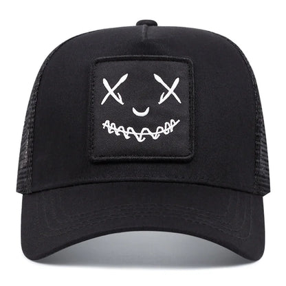 Men Women Smile Face Embroidery Baseball Caps