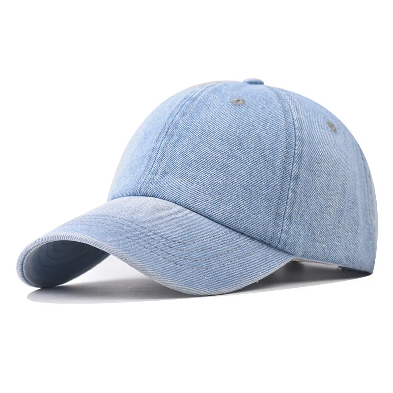 Washed Denim Unstructured Baseball Cap Solid Color Unisex