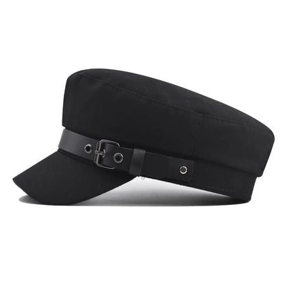 Belt Buckle Flat Top Duck Hat Fashion Trend Beret Artist Octagonal Cap