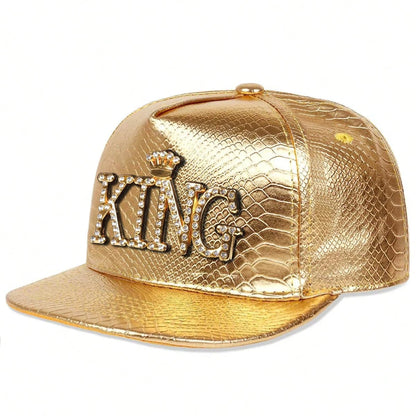 Unisex King Pattern Leather Hip-Hop Hats Spring Autumn