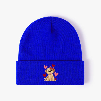 Hearts Knit Beanie Hat Warm Acrylic Skull Cap  Men
