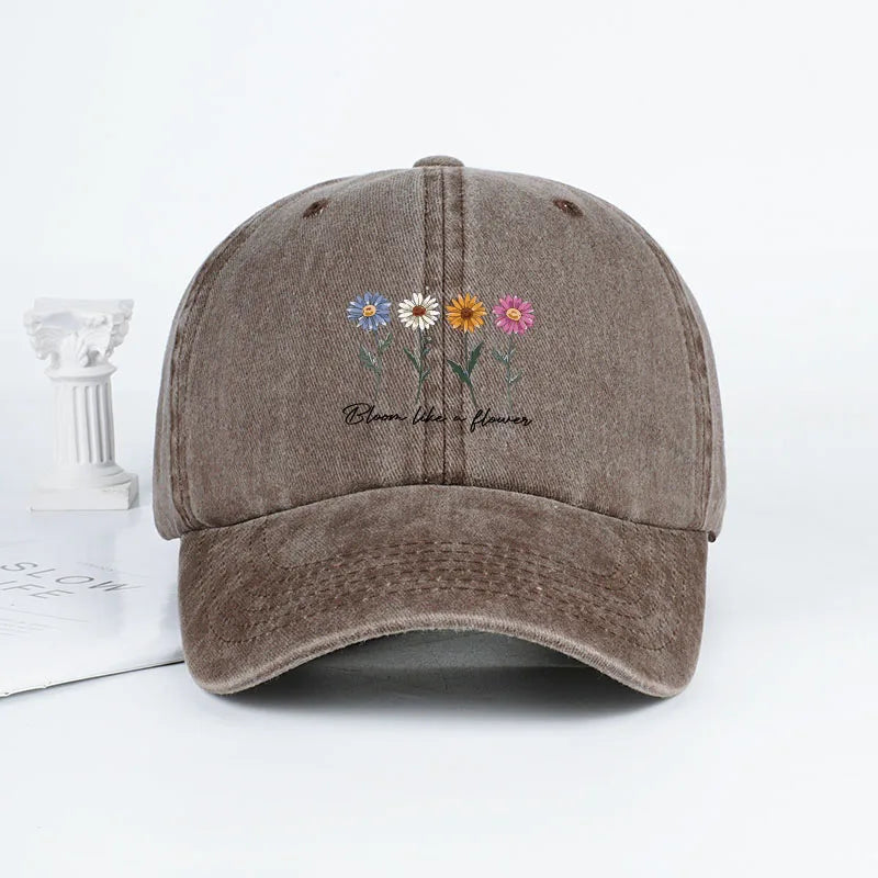 Vintage Washed Daisy Baseball Cap