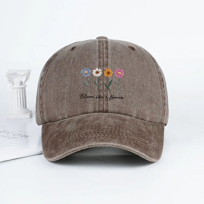 Vintage Washed Daisy Baseball Cap