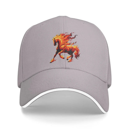 Fire Horse Animal Horse Baseball Cap Unisex-Teens Custom Trucker Hat