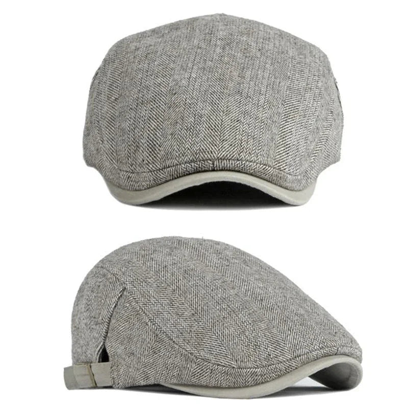Vintage Tweed Newsboy Cap Casual Driving Flat Cap