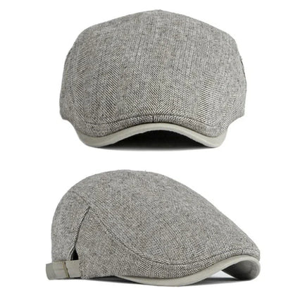 Vintage Tweed Newsboy Cap Casual Driving Flat Cap