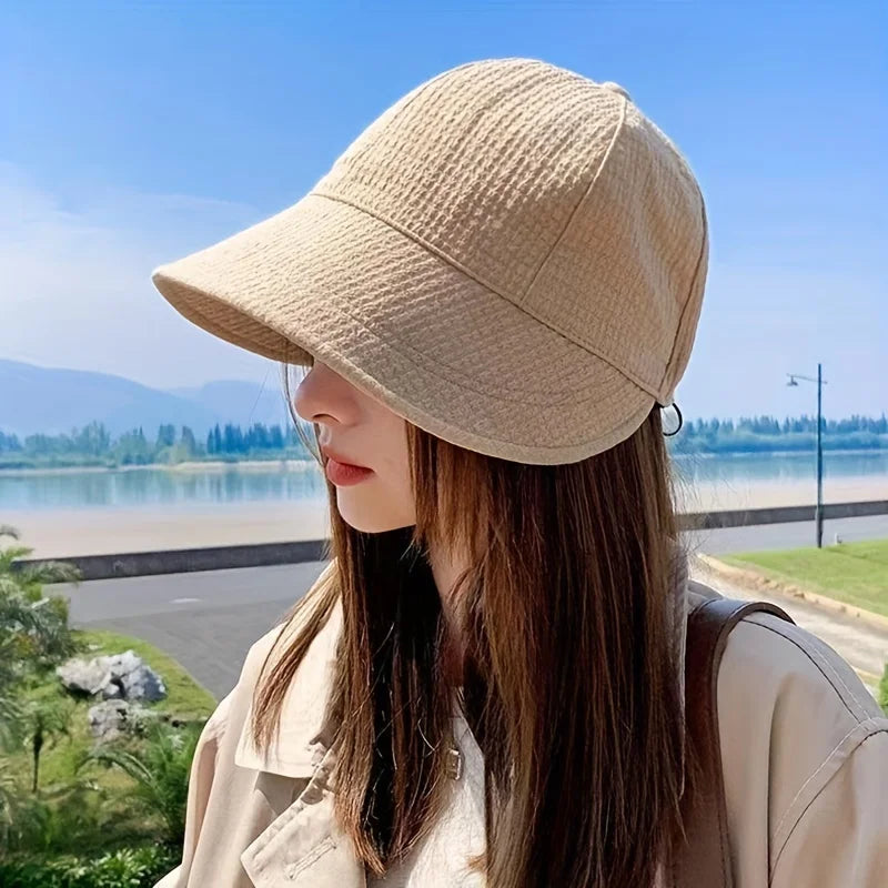 Women's Solid Color Bucket Hat, Sunscreen Outdoor