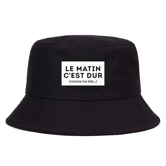 Le Matin C’est Dur Comme Ma Bite Reversible Bucket Hat Adult Funny