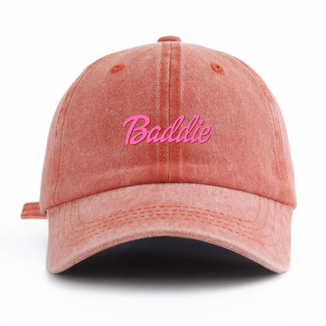 Baddie Print Washed Baseball Cap