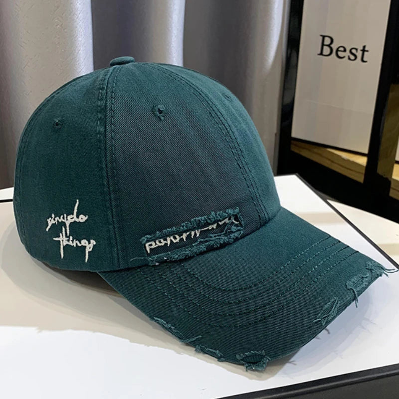 Celebrity Fashion Embroidery Hole Sunscreen Baseball Cap Women