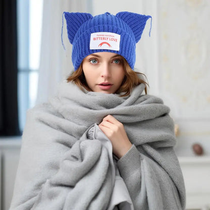 Loverboy Cat Ear Knit Hat Hooded Cap