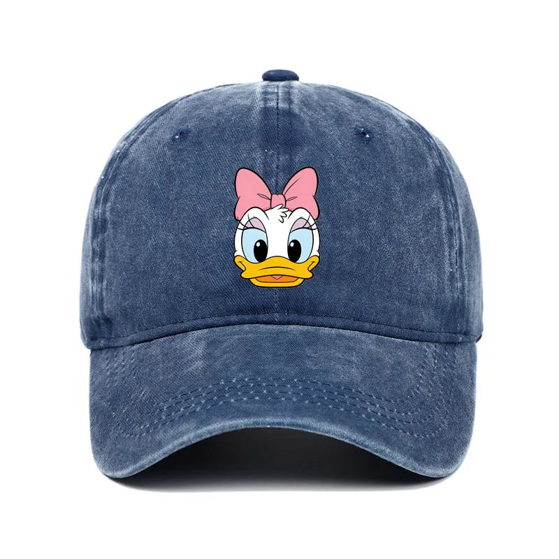 Unisex Vintage Washed Mickey Minnie Print Baseball Cap