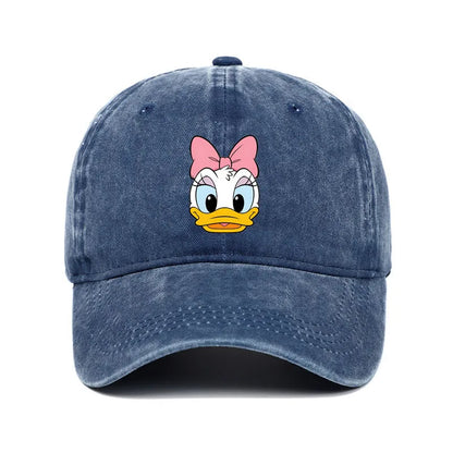 Unisex Vintage Washed Mickey Minnie Print Baseball Cap