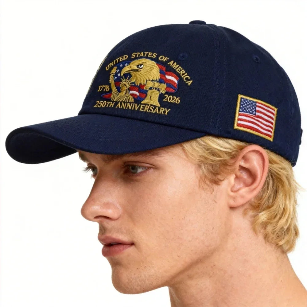 US 250th Anniversary Cap Retro Washed Patriotic Cap Hat for Men & Women