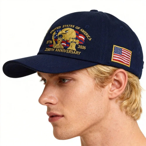 US 250th Anniversary Cap Retro Washed Patriotic Cap Hat for Men & Women