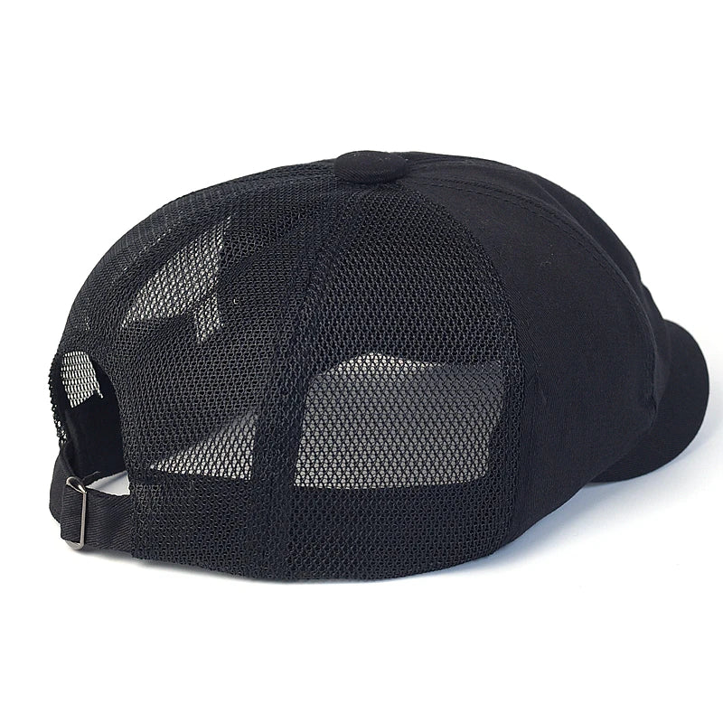 Summer Mesh boy Cap Breathable Cotton Peaky Octagonal Hat Vintage Casual Cap
