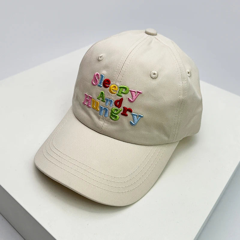 Men Women Korean Letter Embroidery Baseball Hats