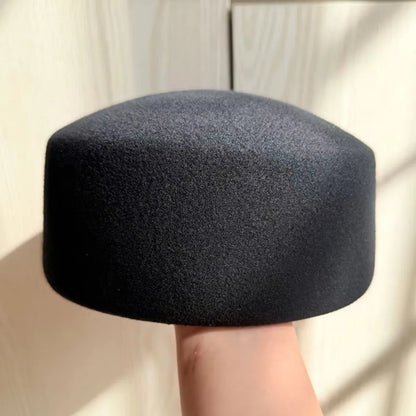 Fashion 100% Wool Top Hat Hard Top Flat Elegant Fedoras Hats