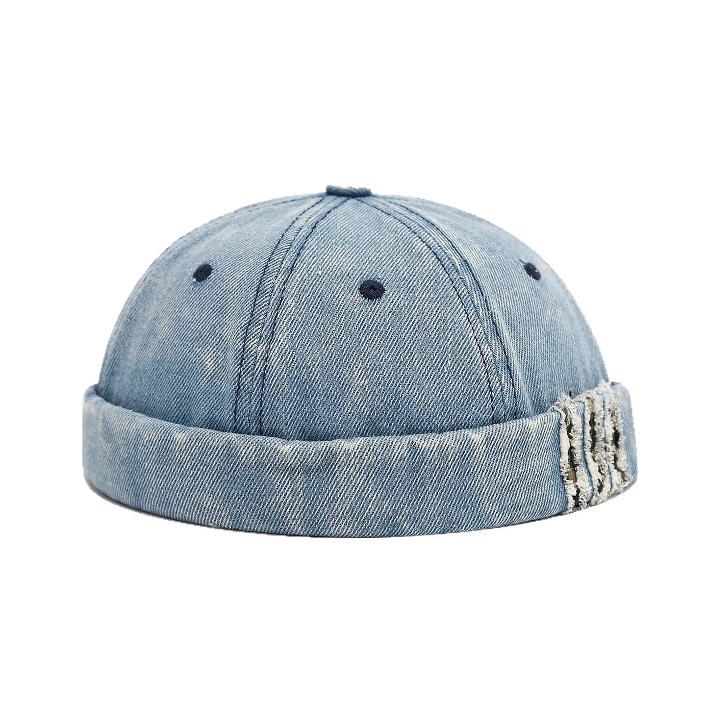 Fashion Denim Docker Cap Brimless Hat