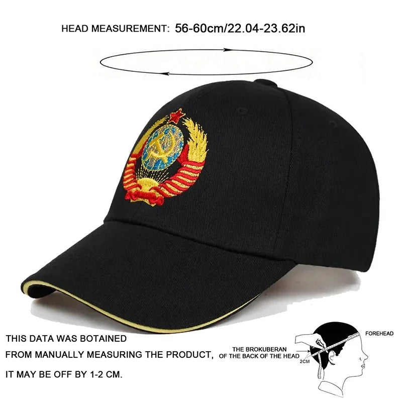 Unisex CCCP National Emblem Embroidery Baseball Caps Spring Autumn