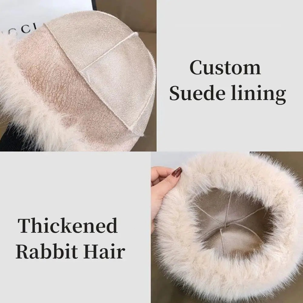 Hot Leopard Print Fur Hat Women Windproof Keep Warm Headgear Fur