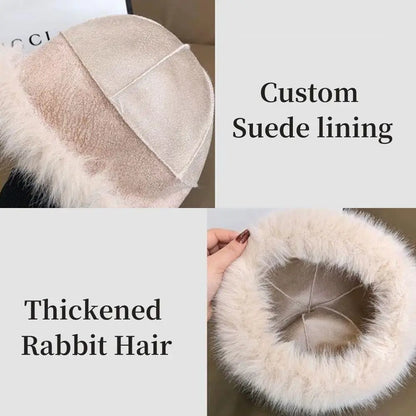 Hot Leopard Print Fur Hat Women Windproof Keep Warm Headgear Fur