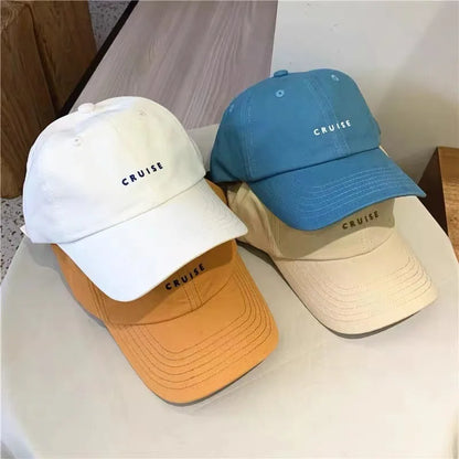 Solid Color Letter Embroidery Baseball Cap Women Men