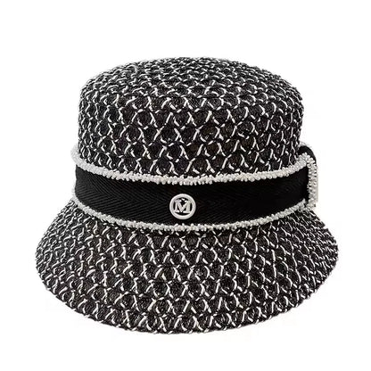 Women's Spring And Summer British Houndstooth Top Hats