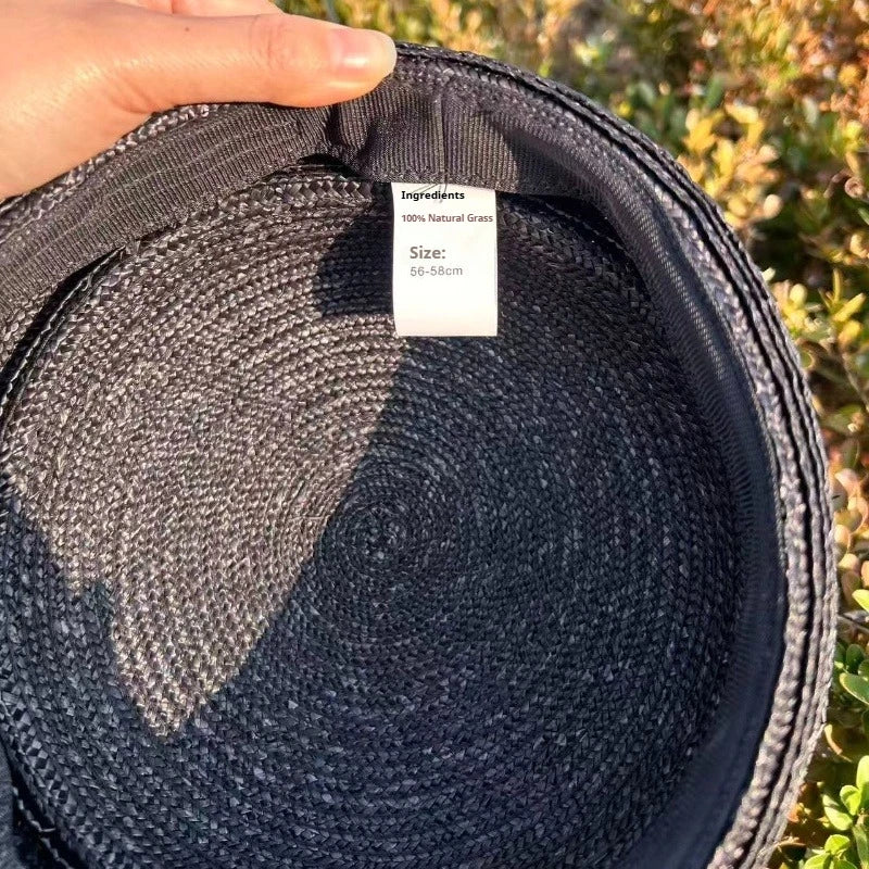 Natural Straw Sun Hat Ins Blogger Fashion Summer Flat Berets Women