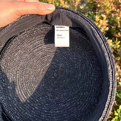 Natural Straw Sun Hat Ins Blogger Fashion Summer Flat Berets Women
