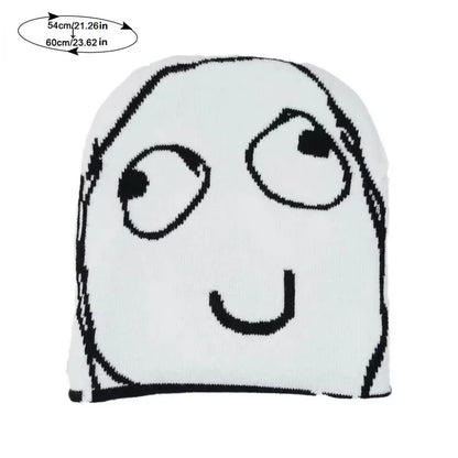 Funny Cartoon Face Knit Beanie Unisex Winter Hat