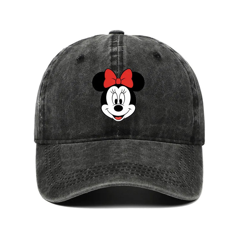 Unisex Vintage Washed Mickey Minnie Print Baseball Cap