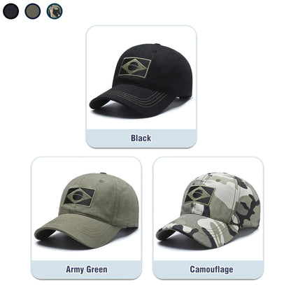 Unisex Brazilian Flag Embroidery Tactical Baseball Cap Classic Fashion