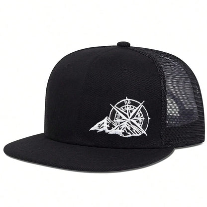 Unisex Compass Mountain Embroidery Hip-Hop Hats