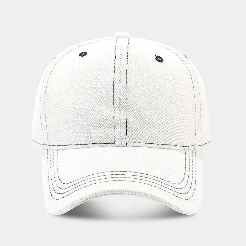 Solid Color Denim Baseball Cap For Women Korean