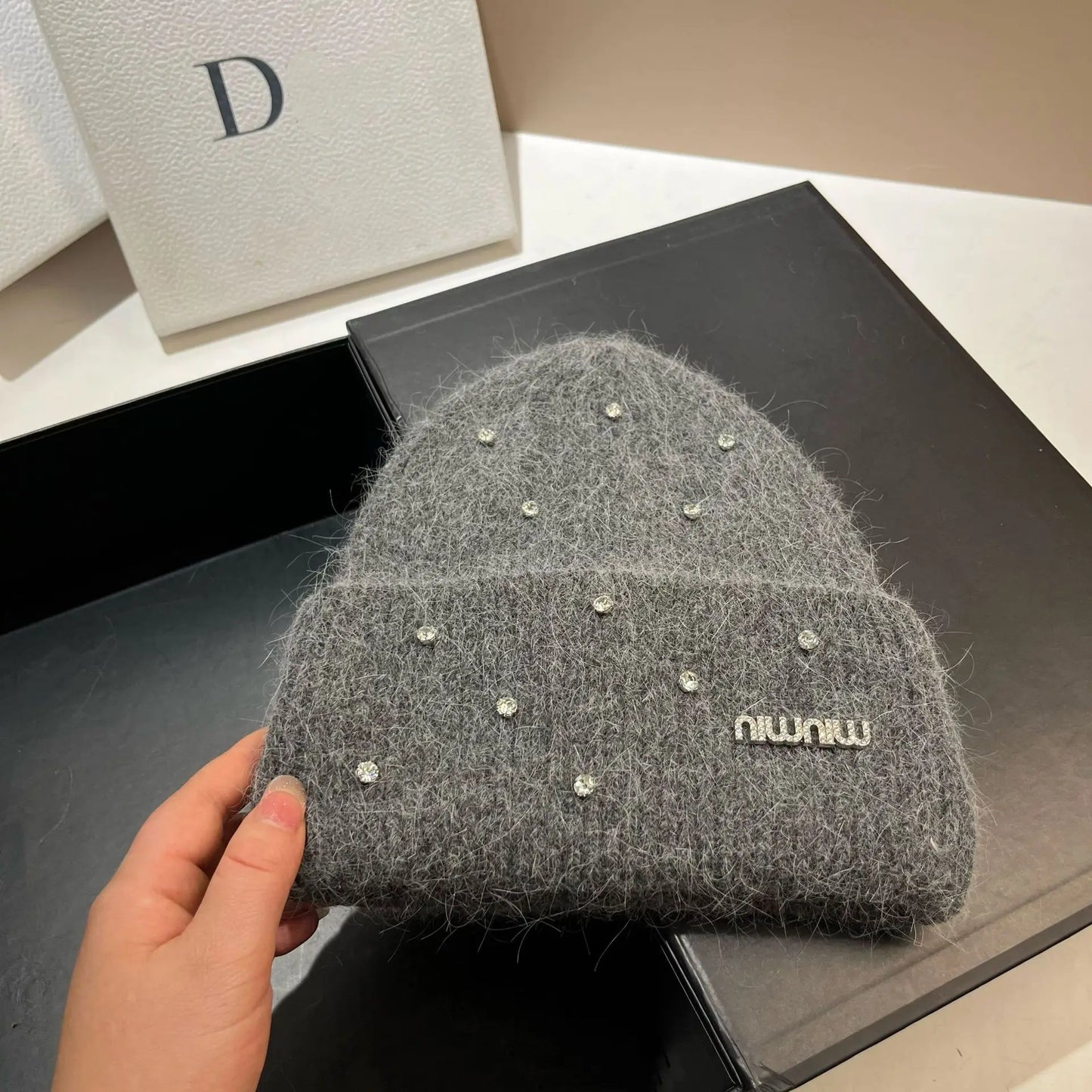 New Luxury Rhinestone Knitted Hat