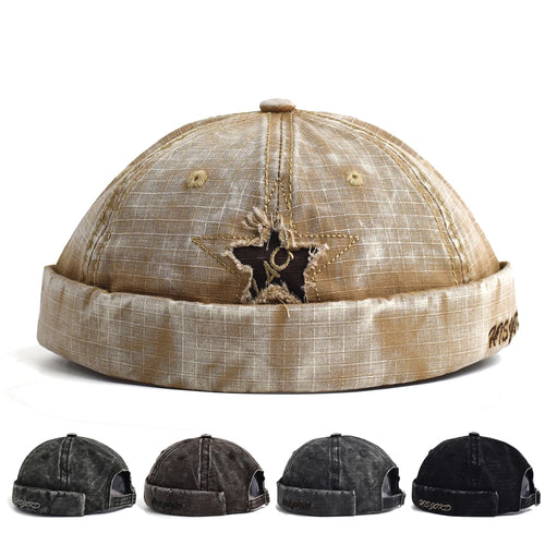 Four Seasons Cotton Solid Docker Cap Brimless Hat Beanie Hats