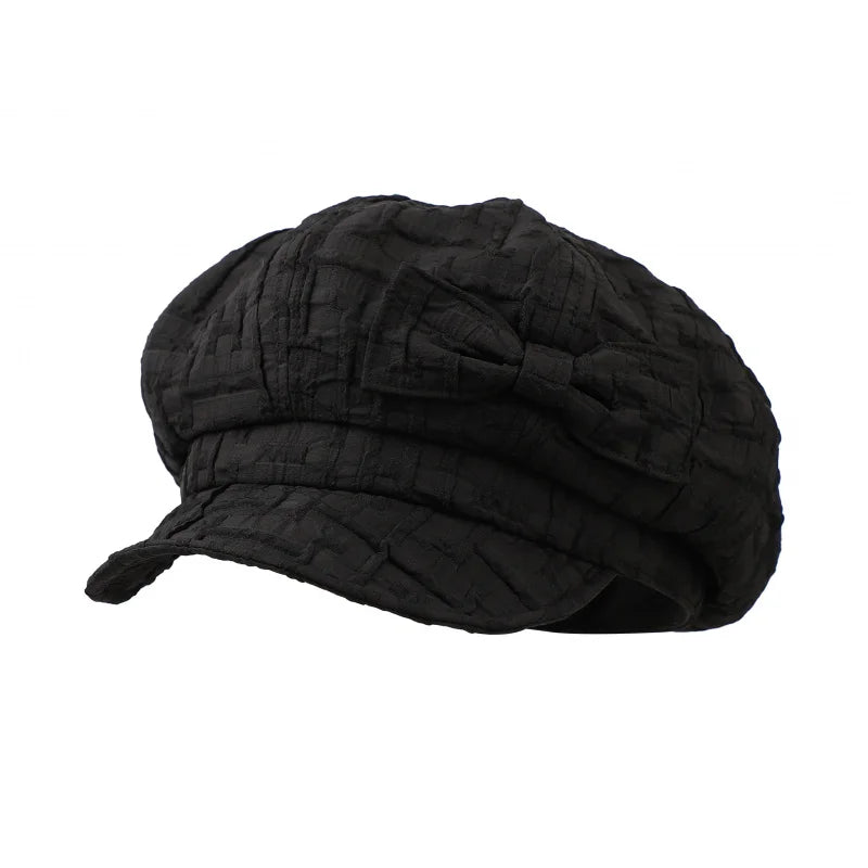 Korean 2026 New Pleated Texture Newsboy Cap