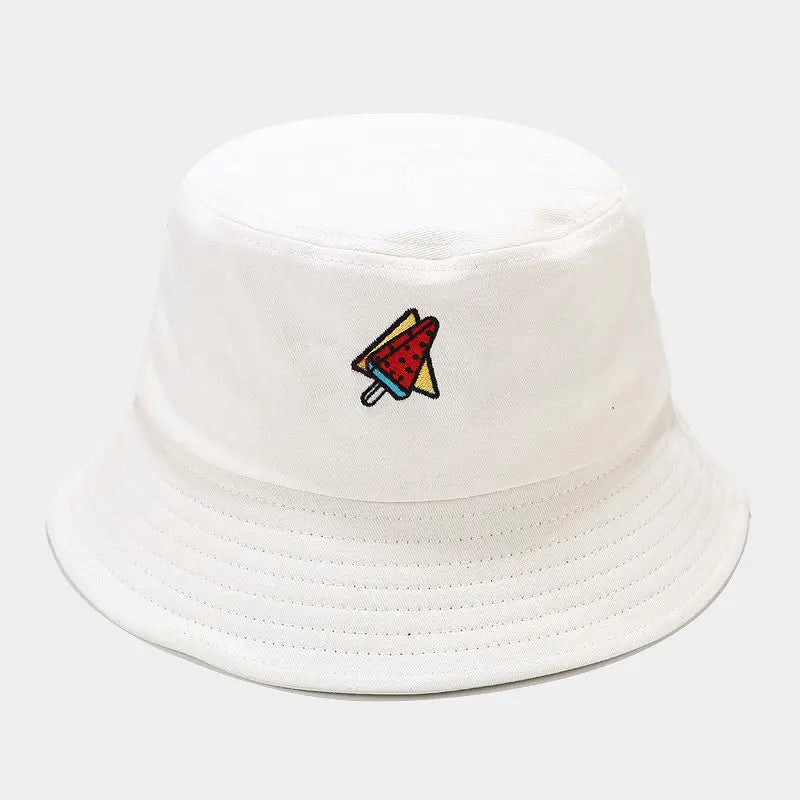 2024 Panama Bucket Hat Fruit Strawberry Embroidered Fishing Cap