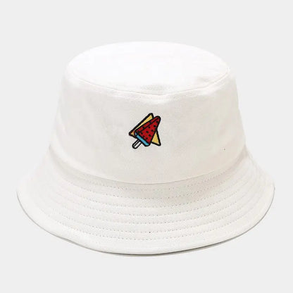 2024 Panama Bucket Hat Fruit Strawberry Embroidered Fishing Cap
