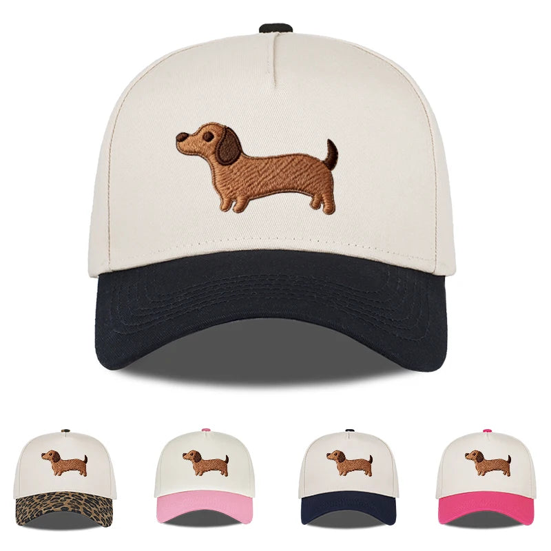 Cute Dachshund Embroidered Baseball Cap