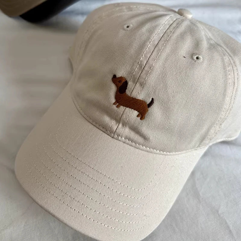 Dachshund Embroidery Baseball Hat Sunscreen Fashion Outdoor Hat