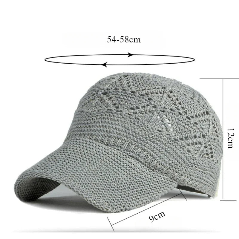 New Hollow Mesh Woman Baseball Cap Knitted Hats